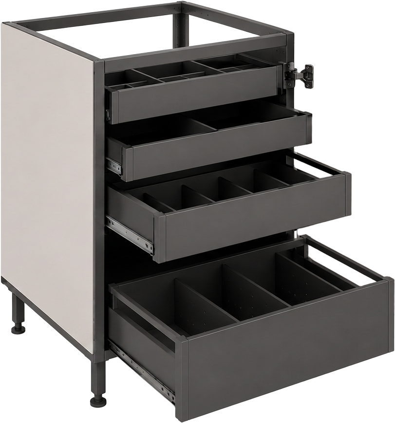 Frame — with drawer runners