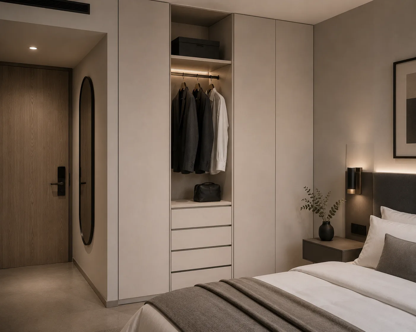 FRAMEO hotel room wardrobe