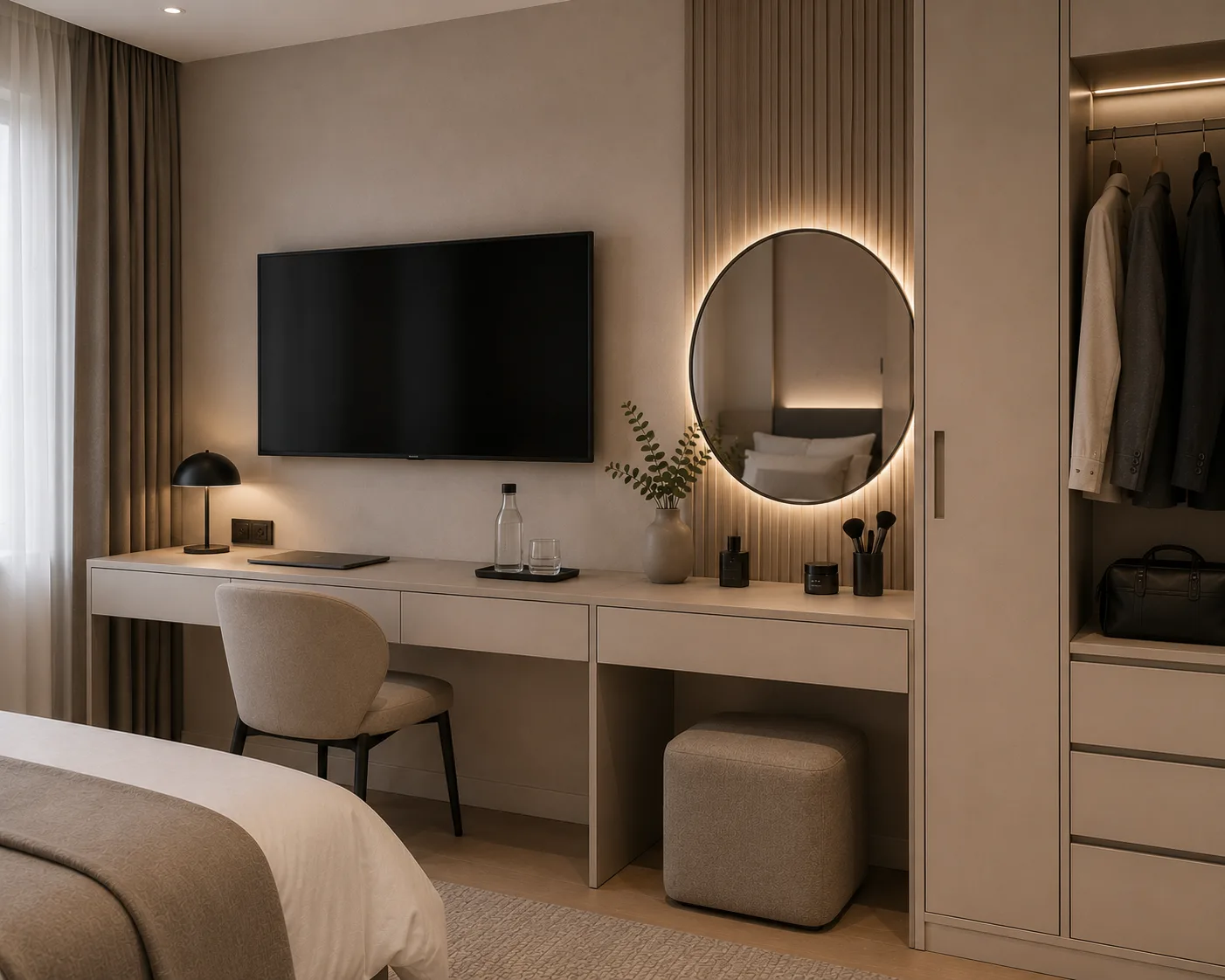FRAMEO hotel desk and vanity unit