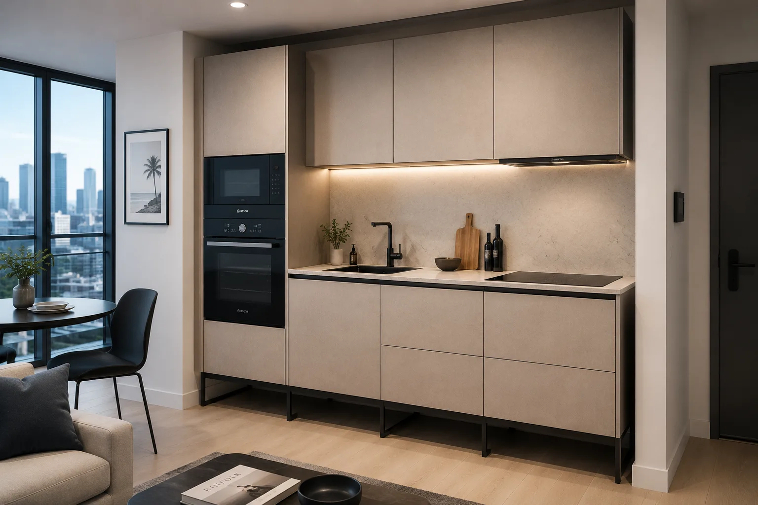 Compact apartment kitchen