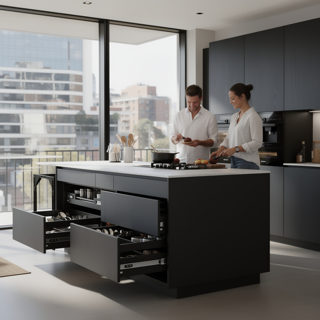 FRAMEO kitchen with a large central island