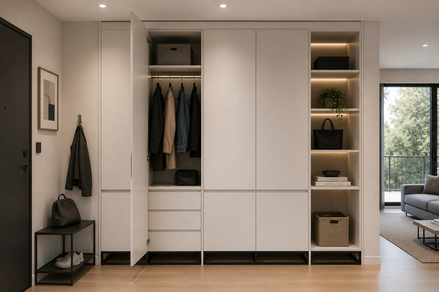 FRAMEO hallway wardrobe with flush fronts