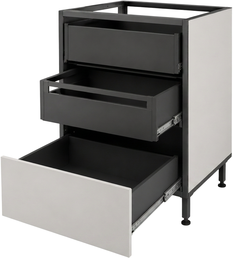 Frame — white with drawers