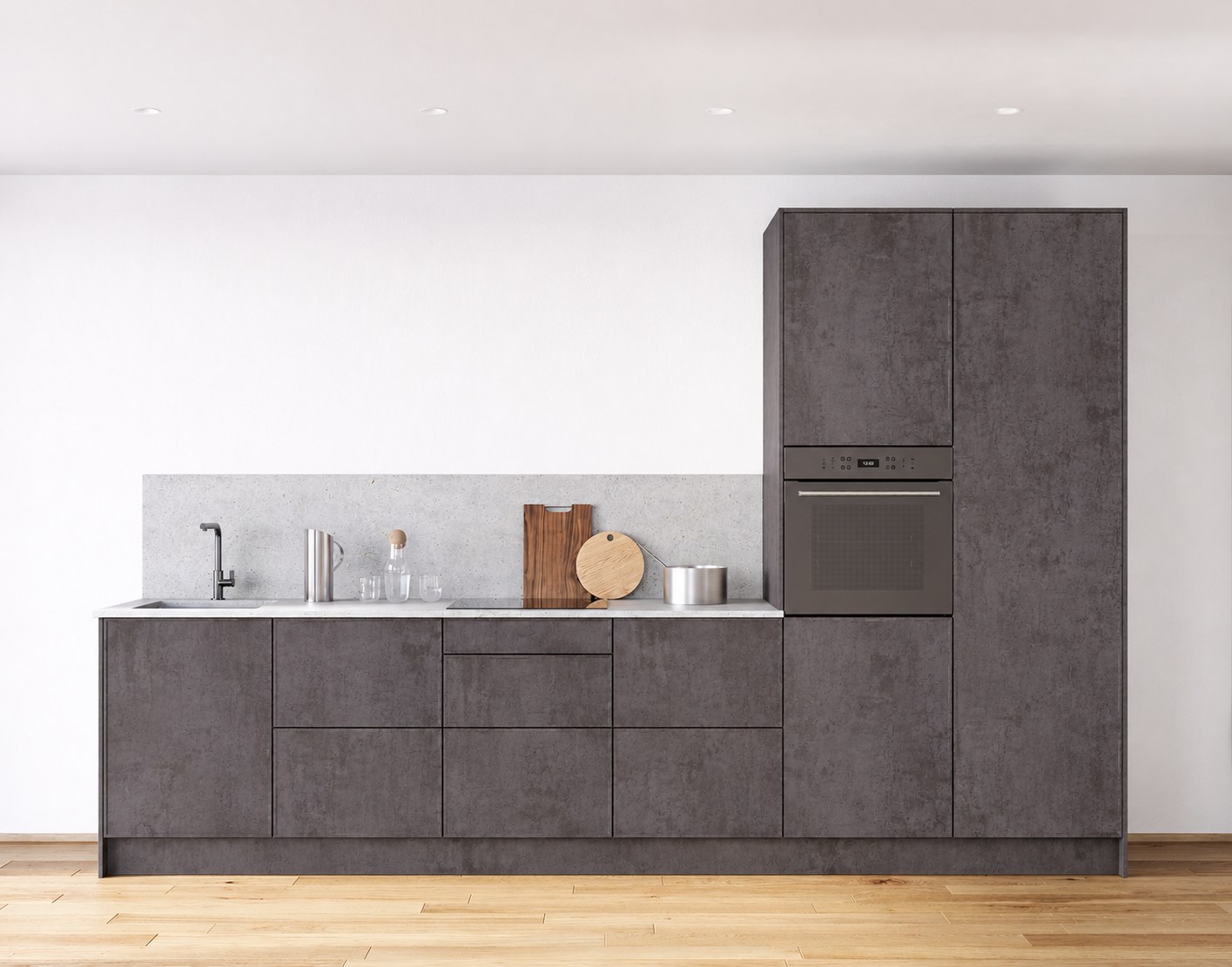 Elba · Beton anthrazit Nachbildung — Kitchen run