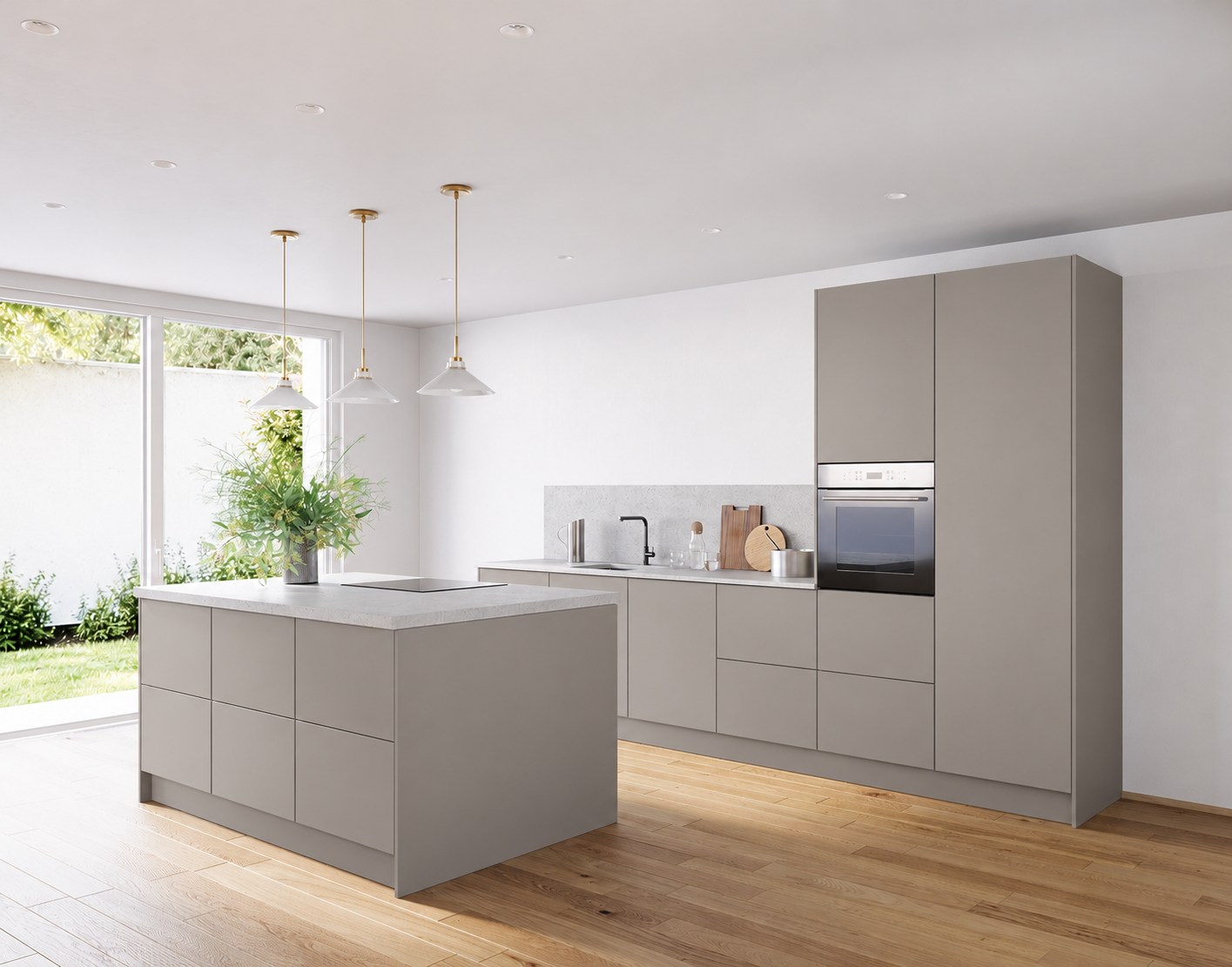 Nova · Achatgrau — Island kitchen