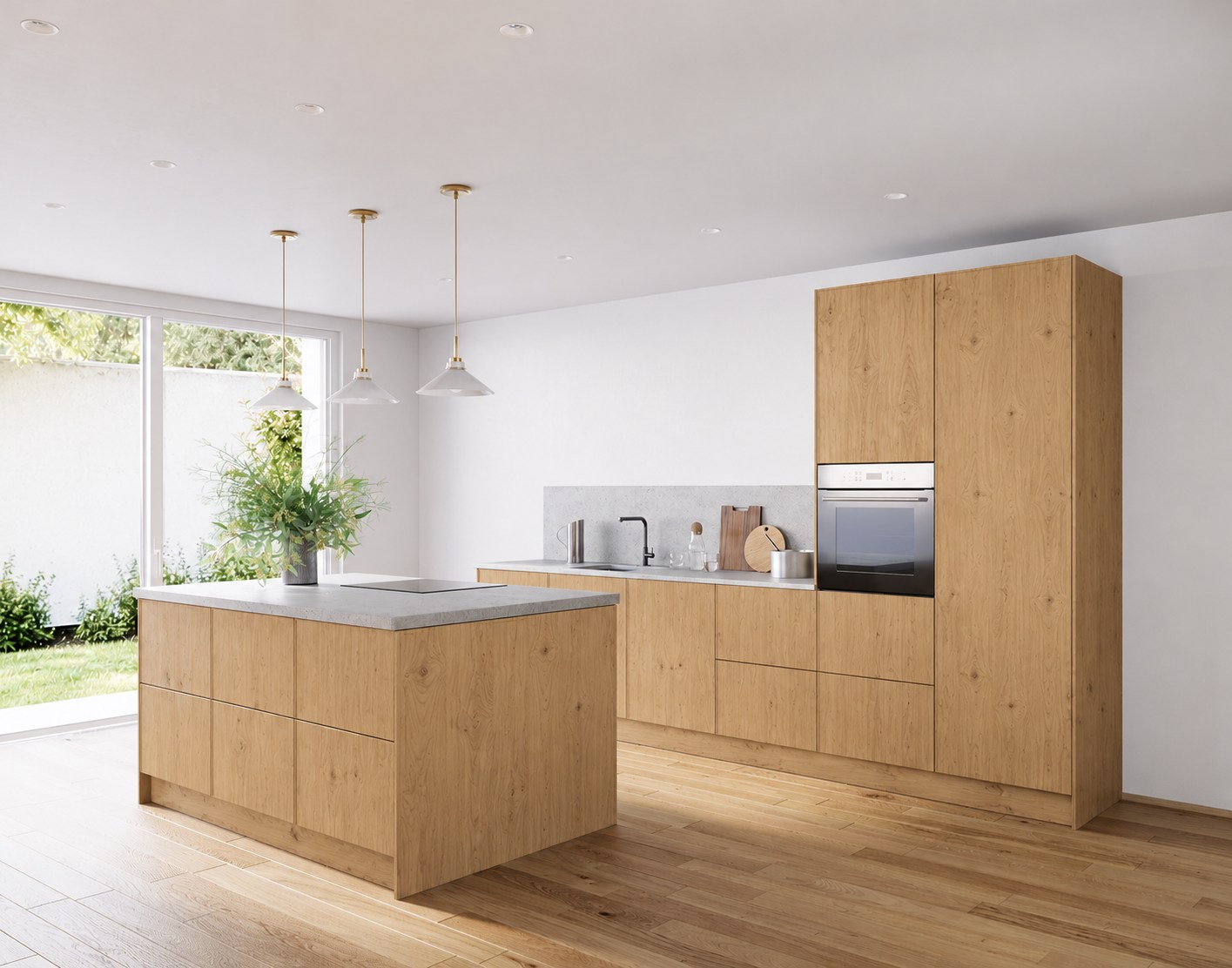 Rocca · Asteiche natur gebürstet — Island kitchen