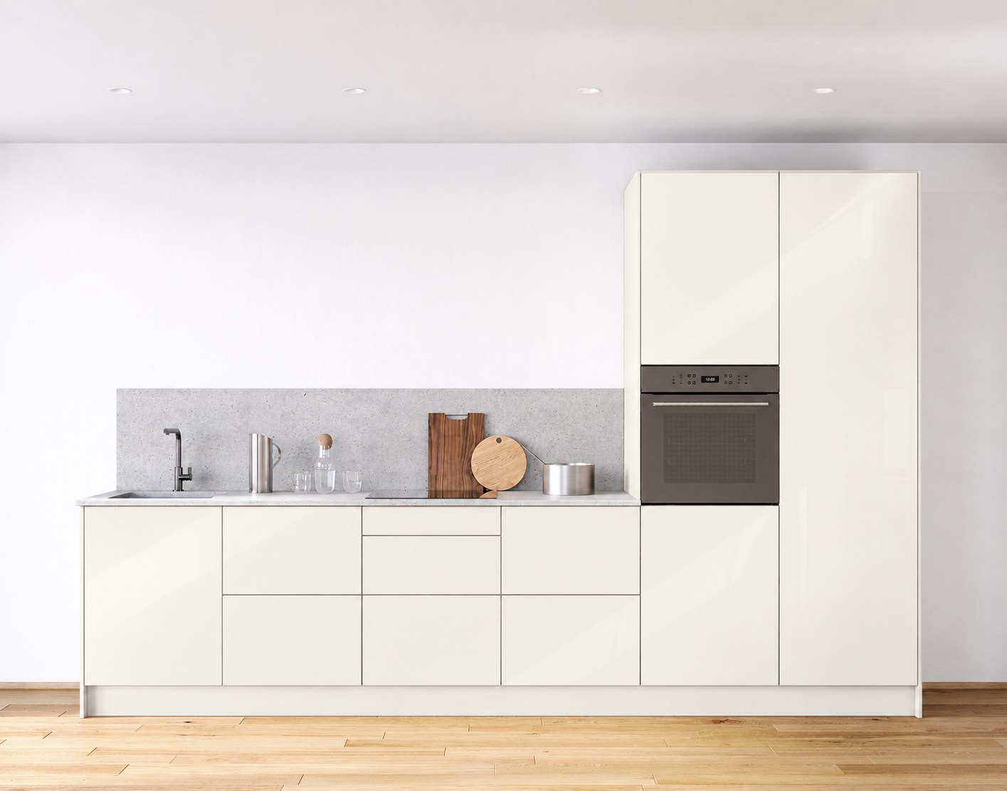 Uni Gloss · Brillantweiß hochglanz — Kitchen run