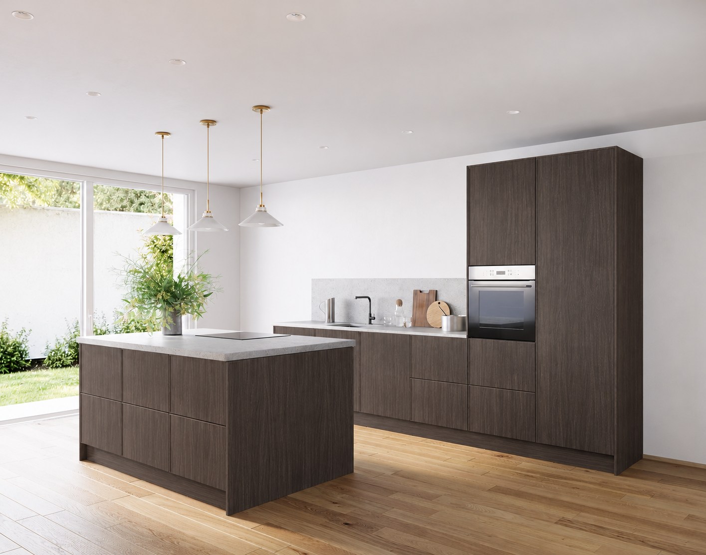 Varese · Eiche siena Synchronpore Nachbildung — Island kitchen